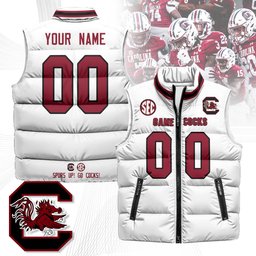 South Carolina Gamecocks Custom Unisex Puffer Vest