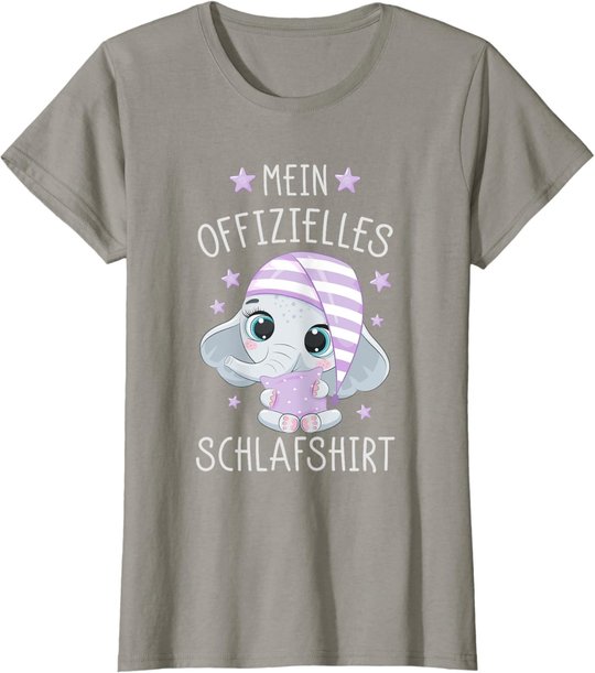 Schlafshirt Schlafanzug Pyjama Nachthemd Elefant T-Shirt