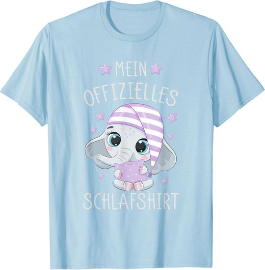 Schlafshirt Schlafanzug Pyjama Nachthemd Elefant T-Shirt