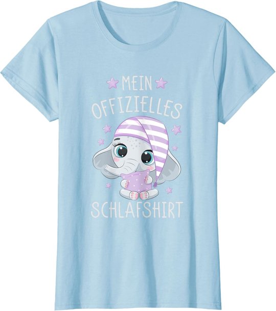Schlafshirt Schlafanzug Pyjama Nachthemd Elefant T-Shirt