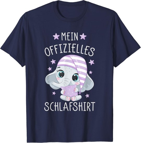 Schlafshirt Schlafanzug Pyjama Nachthemd Elefant T-Shirt