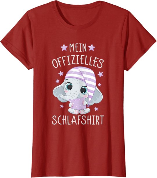 Schlafshirt Schlafanzug Pyjama Nachthemd Elefant T-Shirt