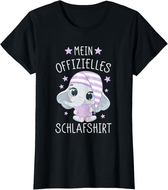 Schlafshirt Schlafanzug Pyjama Nachthemd Elefant T-Shirt