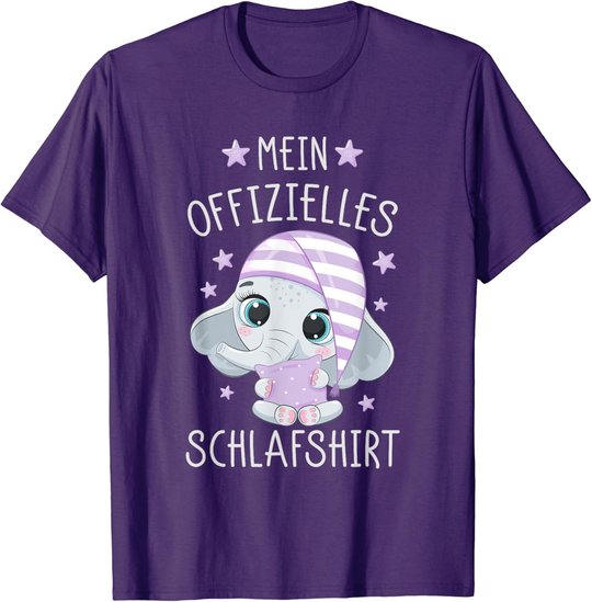 Schlafshirt Schlafanzug Pyjama Nachthemd Elefant T-Shirt