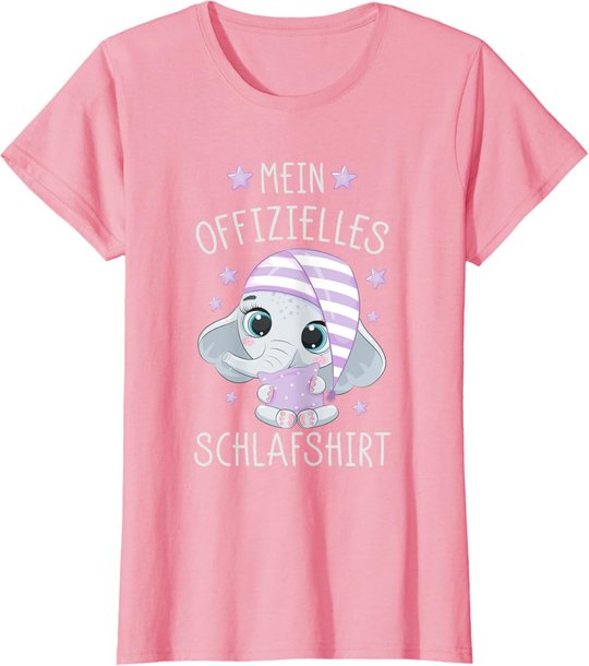 Schlafshirt Schlafanzug Pyjama Nachthemd Elefant T-Shirt