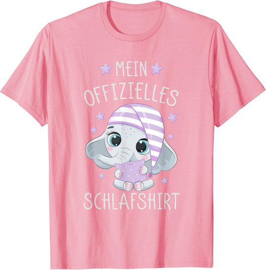 Schlafshirt Schlafanzug Pyjama Nachthemd Elefant T-Shirt