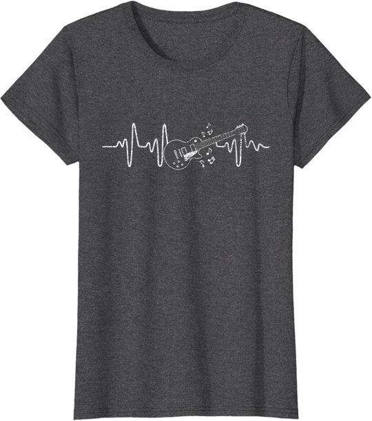Geschenkidee Für Gitarristen - Herzschlag Gitarre T-Shirt