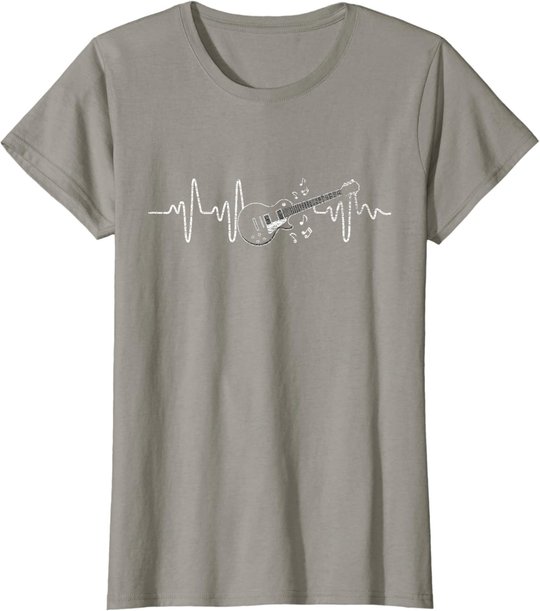 Geschenkidee Für Gitarristen - Herzschlag Gitarre T-Shirt