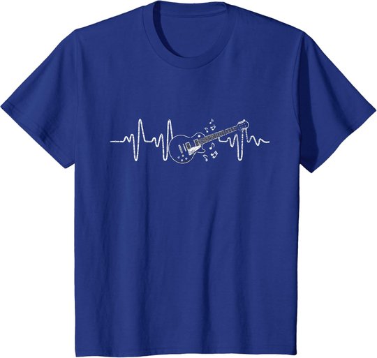 Geschenkidee Für Gitarristen - Herzschlag Gitarre T-Shirt