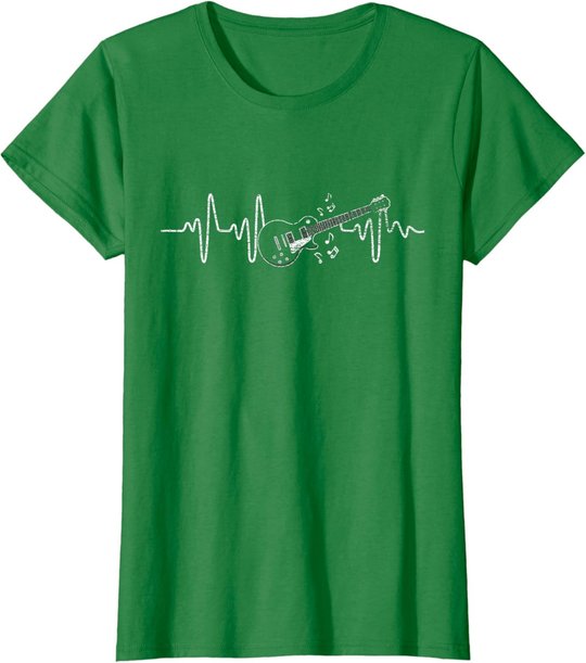 Geschenkidee Für Gitarristen - Herzschlag Gitarre T-Shirt