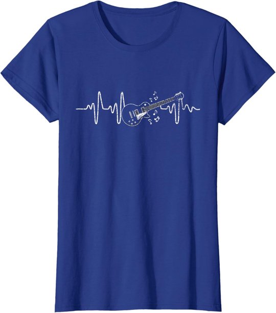 Geschenkidee Für Gitarristen - Herzschlag Gitarre T-Shirt