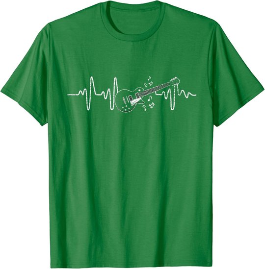 Geschenkidee Für Gitarristen - Herzschlag Gitarre T-Shirt