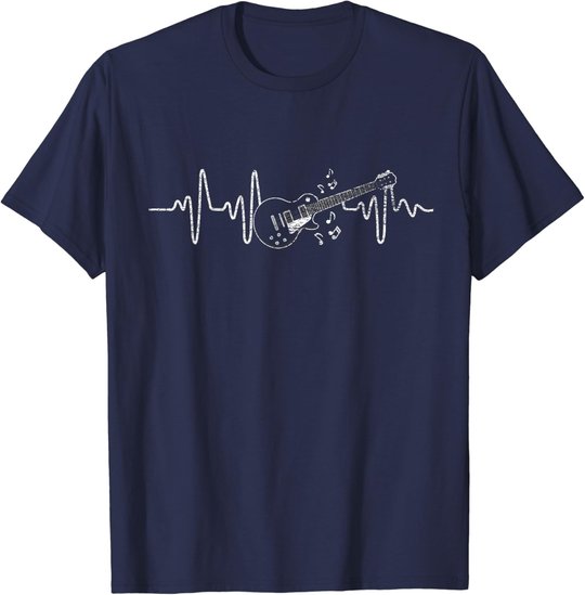 Geschenkidee Für Gitarristen - Herzschlag Gitarre T-Shirt