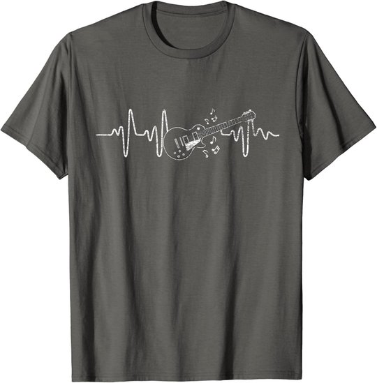 Geschenkidee Für Gitarristen - Herzschlag Gitarre T-Shirt
