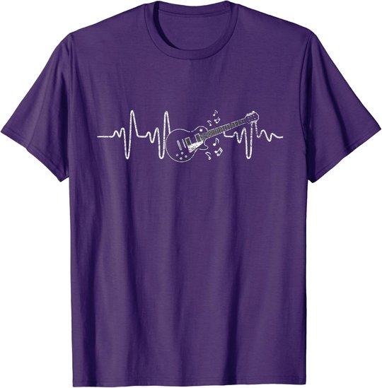 Geschenkidee Für Gitarristen - Herzschlag Gitarre T-Shirt