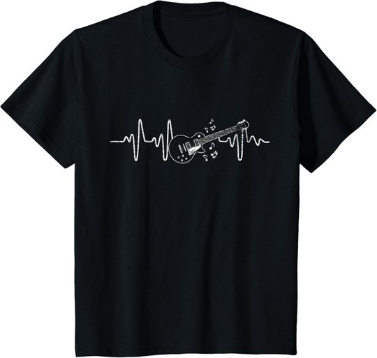 Geschenkidee Für Gitarristen - Herzschlag Gitarre T-Shirt