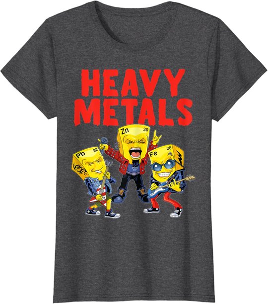 Heavy Metals Chemie Lustiges Periodensystem Witz Wissenschaft T-Shirt