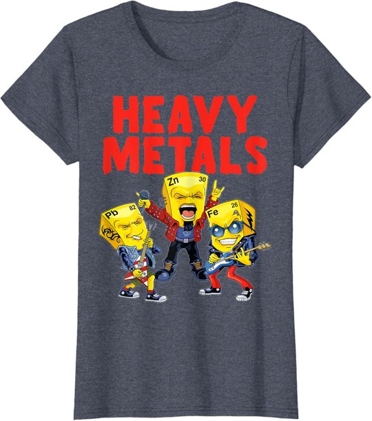 Heavy Metals Chemie Lustiges Periodensystem Witz Wissenschaft T-Shirt