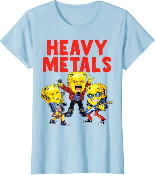 Heavy Metals Chemie Lustiges Periodensystem Witz Wissenschaft T-Shirt