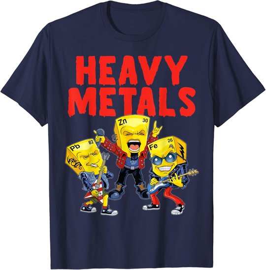 Heavy Metals Chemie Lustiges Periodensystem Witz Wissenschaft T-Shirt