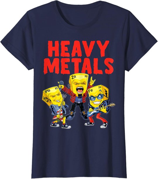 Heavy Metals Chemie Lustiges Periodensystem Witz Wissenschaft T-Shirt