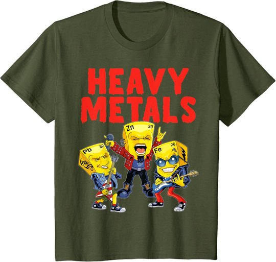 Heavy Metals Chemie Lustiges Periodensystem Witz Wissenschaft T-Shirt