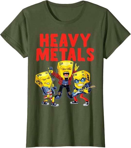 Heavy Metals Chemie Lustiges Periodensystem Witz Wissenschaft T-Shirt