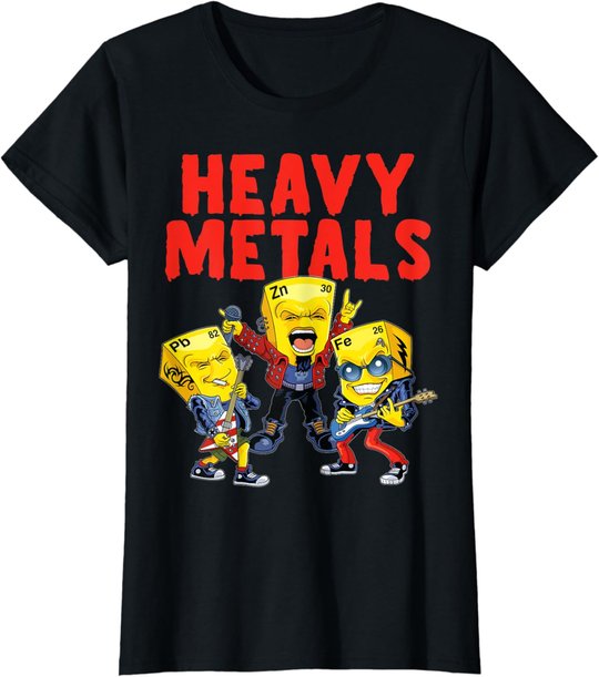 Heavy Metals Chemie Lustiges Periodensystem Witz Wissenschaft T-Shirt