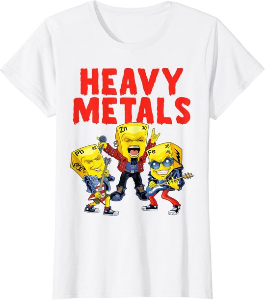 Heavy Metals Chemie Lustiges Periodensystem Witz Wissenschaft T-Shirt