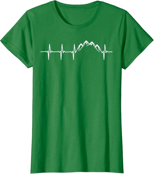 Berge Gebirge Herzschlag Heartbeat Geschenk Für Wanderer T-Shirt
