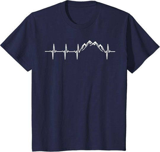 Berge Gebirge Herzschlag Heartbeat Geschenk Für Wanderer T-Shirt