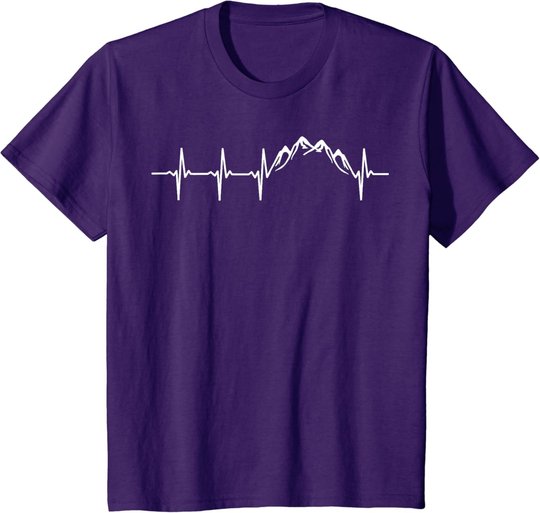 Berge Gebirge Herzschlag Heartbeat Geschenk Für Wanderer T-Shirt