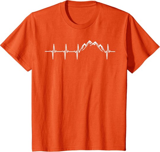 Berge Gebirge Herzschlag Heartbeat Geschenk Für Wanderer T-Shirt