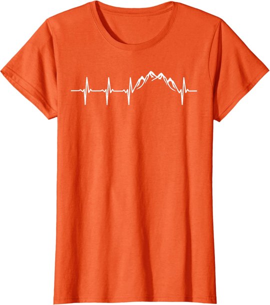 Berge Gebirge Herzschlag Heartbeat Geschenk Für Wanderer T-Shirt