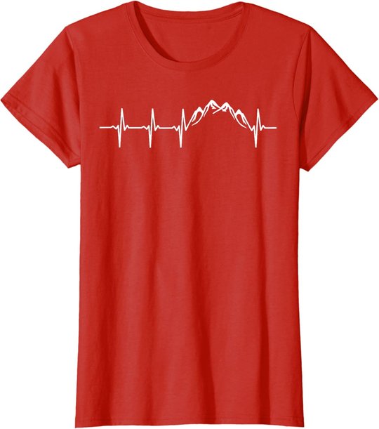Berge Gebirge Herzschlag Heartbeat Geschenk Für Wanderer T-Shirt