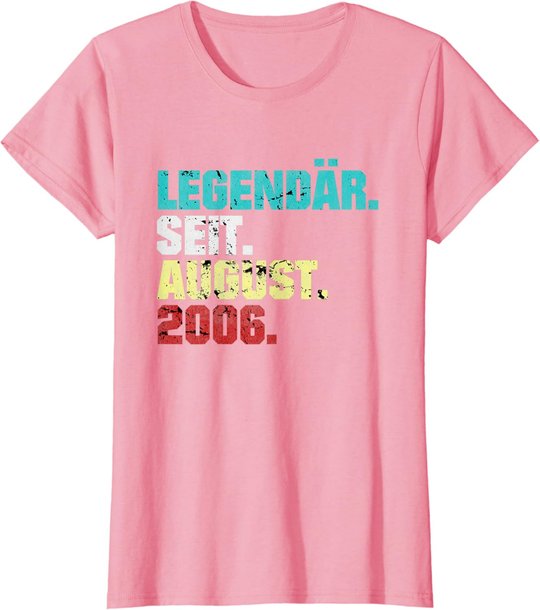15. Geburtstag Geschenk August 2006 Teenager Jungen Mädchen T-Shirt