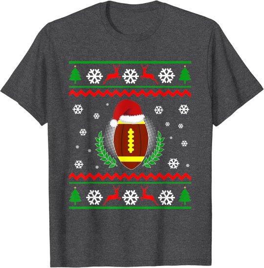 Weihnachten American Football Sport Lustiges Geschenk T-Shirt