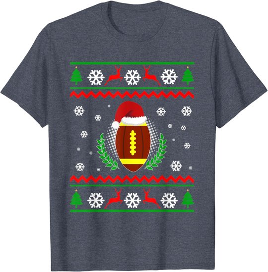 Weihnachten American Football Sport Lustiges Geschenk T-Shirt