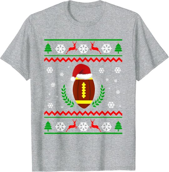 Weihnachten American Football Sport Lustiges Geschenk T-Shirt
