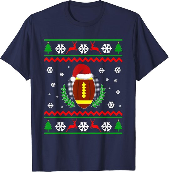 Weihnachten American Football Sport Lustiges Geschenk T-Shirt