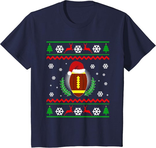 Weihnachten American Football Sport Lustiges Geschenk T-Shirt