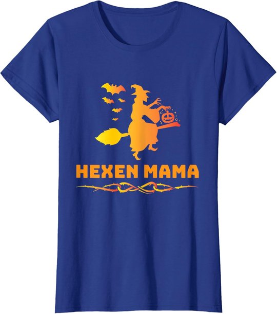 Halloween Hexen Mama Hexe Auf Besen Hexenkostüm T-Shirt