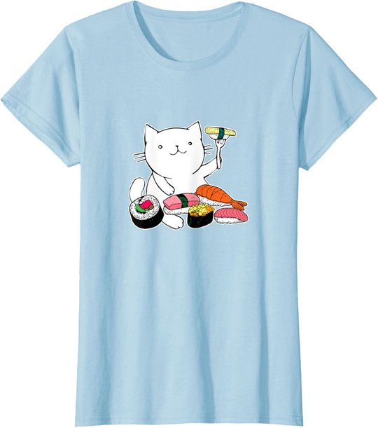 Süßes Sushi-Essen Katze T-Shirt