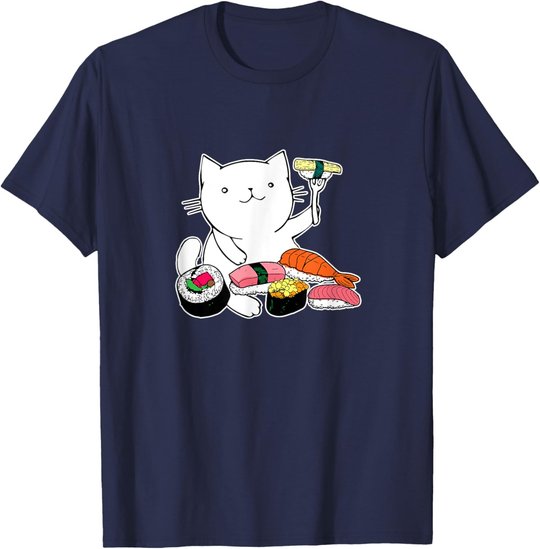 Süßes Sushi-Essen Katze T-Shirt