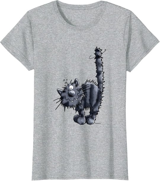 Freche Schwarze Katze T Shirt Katzenmotiv Für Katzenfreunde