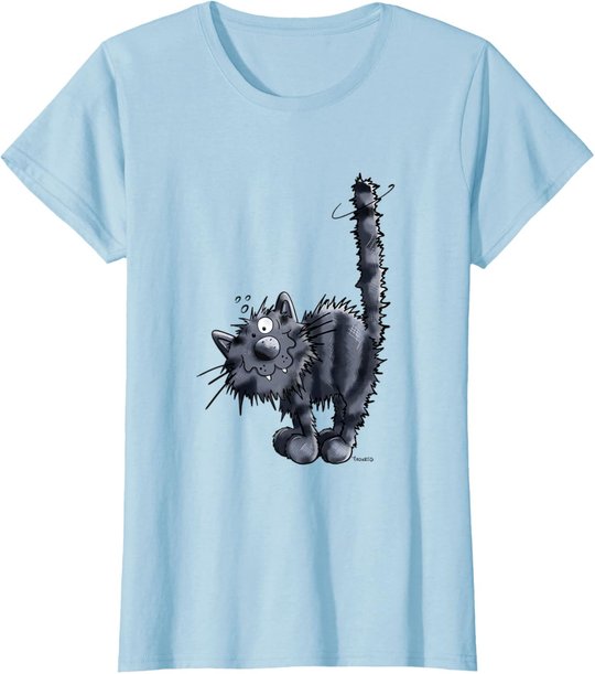 Freche Schwarze Katze T Shirt Katzenmotiv Für Katzenfreunde