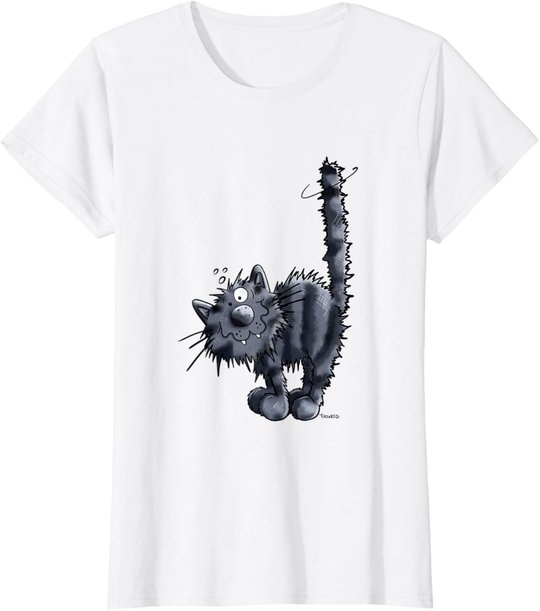 Freche Schwarze Katze T Shirt Katzenmotiv Für Katzenfreunde