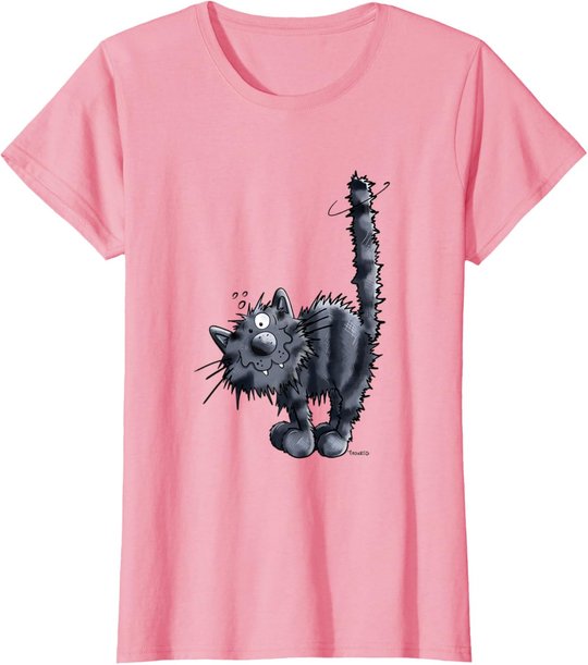 Freche Schwarze Katze T Shirt Katzenmotiv Für Katzenfreunde