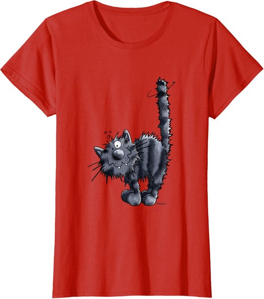Freche Schwarze Katze T Shirt Katzenmotiv Für Katzenfreunde