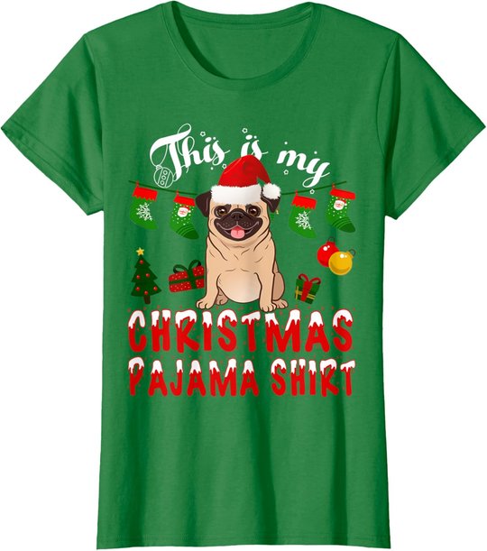 This Is My Christmas Pajama Shirt Pug Gift Kid X-Mas T-Shirt
